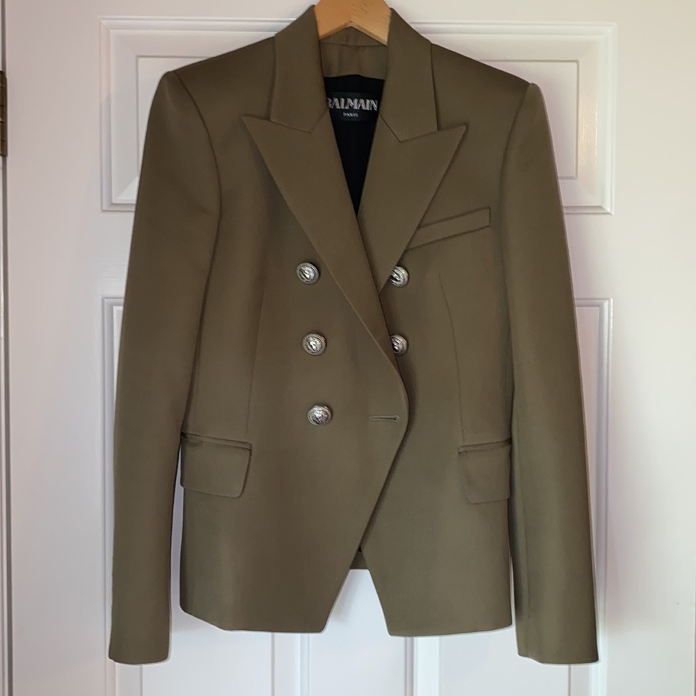 Balmain Blazer Olive Khaki Color size 40 or 8 US